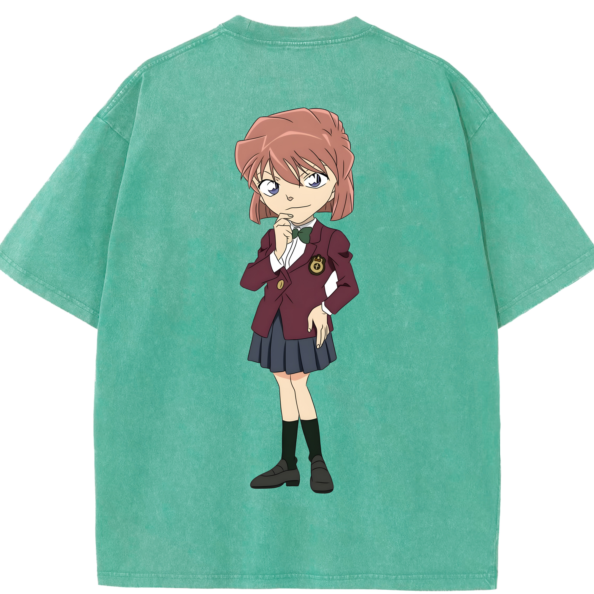 （画像用） 名探偵コナン 灰原 哀 はいばら あい Detective Conan Anita Hailey、Vi Graythorn Haibara Ai 綿100% ヴィンテージ風 半袖Tシャツ（背面プリント）